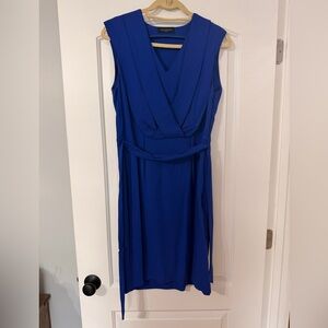 Piazza Sempione Royal Blue V-Neck Midi Dress
